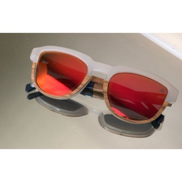 Original Grain X New Belgium Brewing Barrel Gilda Blue Wood Sunglasses - Picture 1 of 10